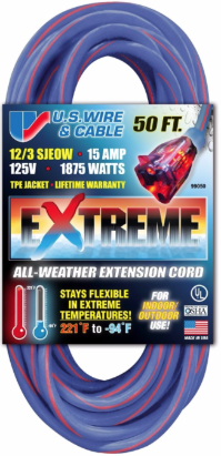 US Wire 12/3 All-Weather 50' Extension Cord - 99050 