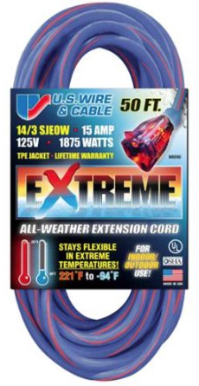 US Wire 14/3 All-Weather 50' Extension Cord - 98050 