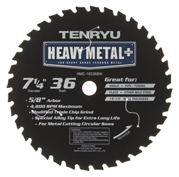 Tenryu 7-1/4" 36 Tooth Burr-Free Steel Blade - HMC-18536BW 
